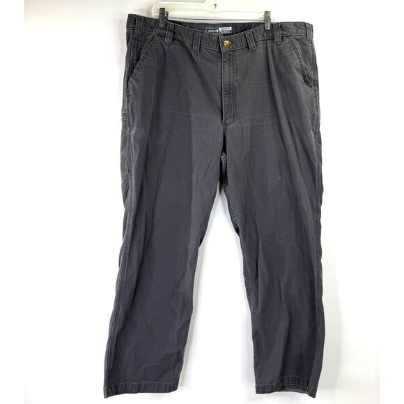 Carhartt Men's Grey Regged Flex Relaxed Fit Canvas Work Pant Size 44 - Picture 1 of 8